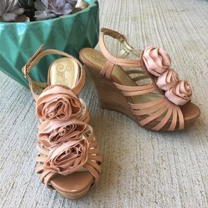 Seychelles flower wedges nude pink 8.5